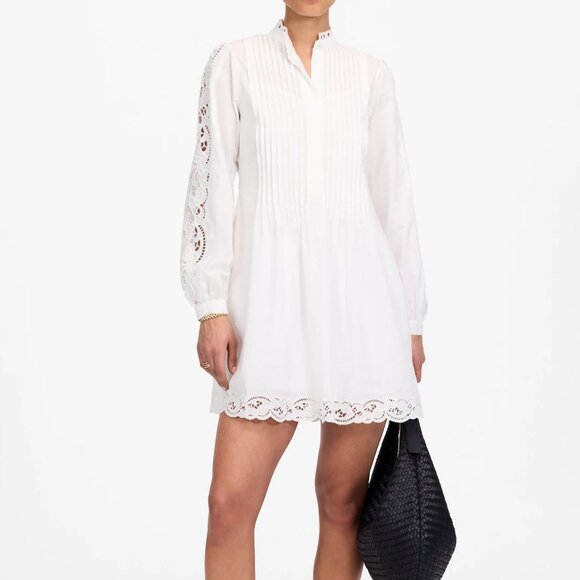 Madewell Dresses & Skirts - NWT Madewell Pintucked Eyelet Mini Dress White XS